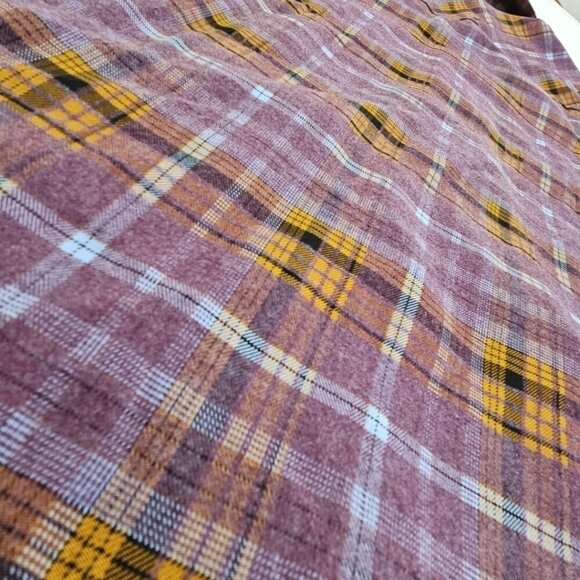 Mystree Shacket Women's Small Purple Brown Long Sleeve Snaps EUC LN Heavy Task - Picture 10 of 16